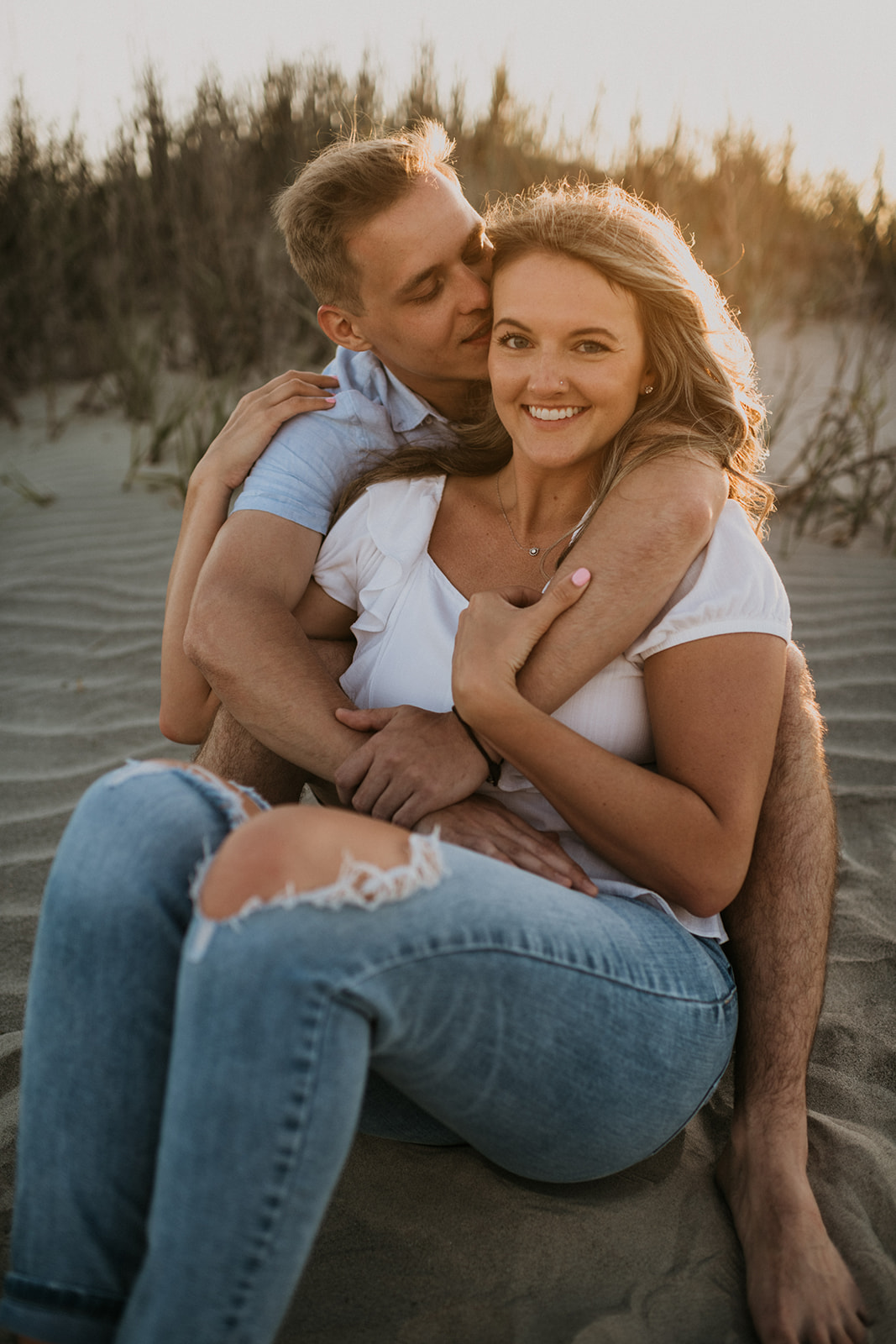 Couples engagement on Folly Beach in SC captured by Kim Kaye - Charleston engagement photographer