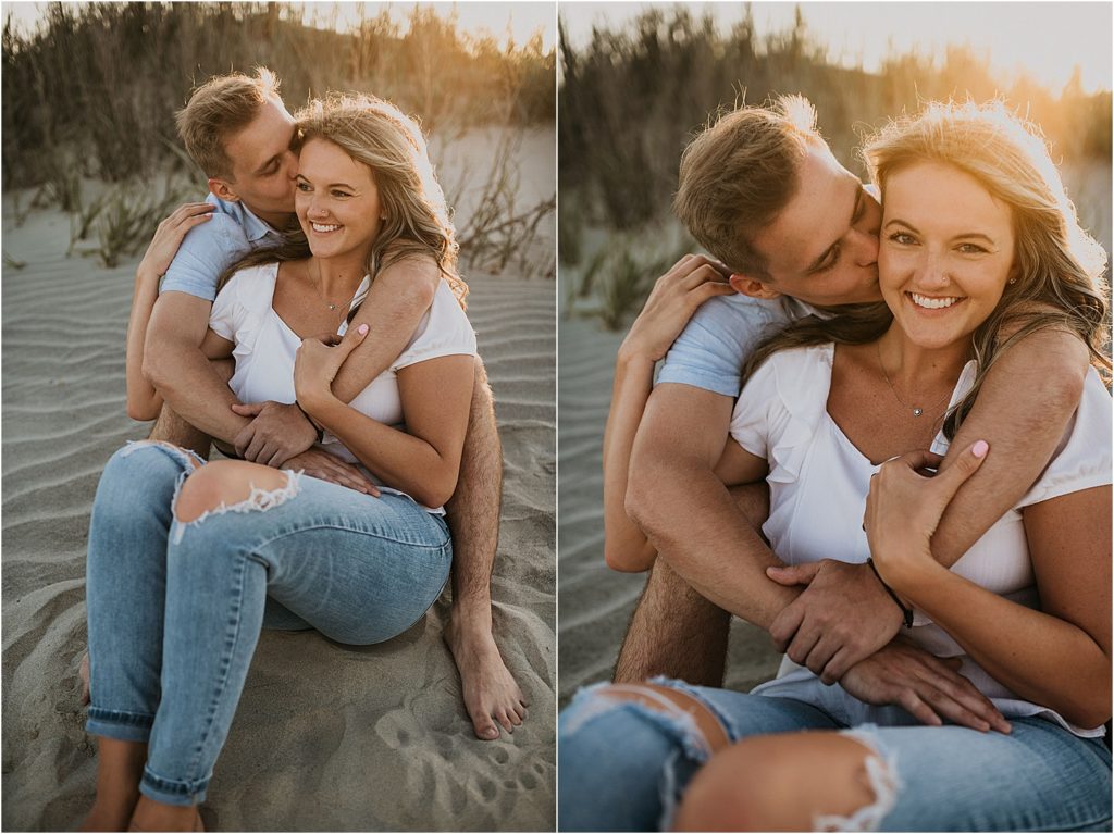 Couples Beach engagement session by Kim Kaye Photography