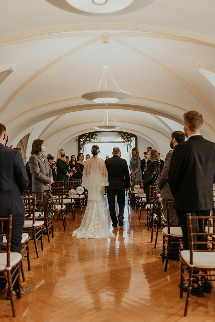 Wedding ceremony at Laurel Hall in Indiana