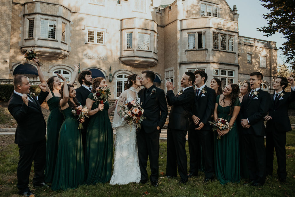 Bridal party photos at Laurel Hall in Indiana Marion County