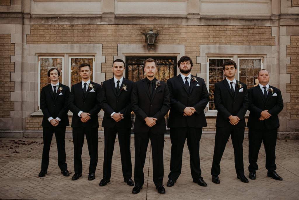 Groom and groomsman at Laurel Hall in Indiana Marion County