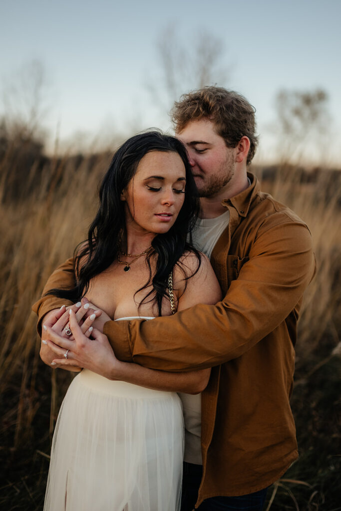Boho fall engagement photos in Indiana
