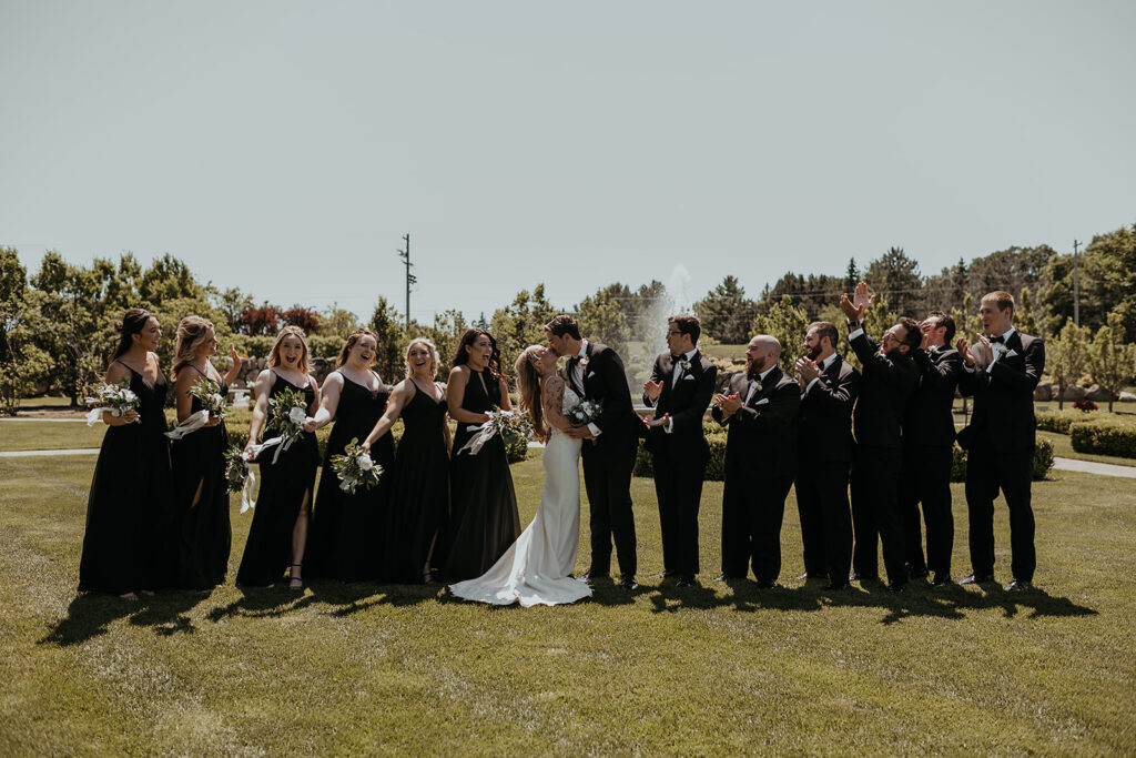 Wedding party photos at Castle Farms in Charlevoix
