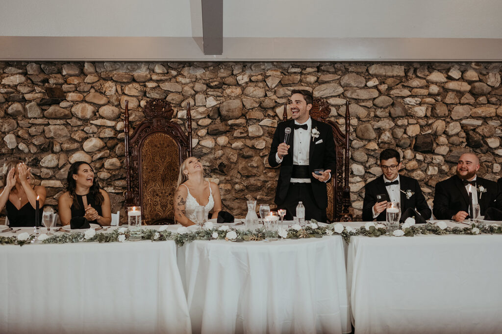 Bride and grooms speeches