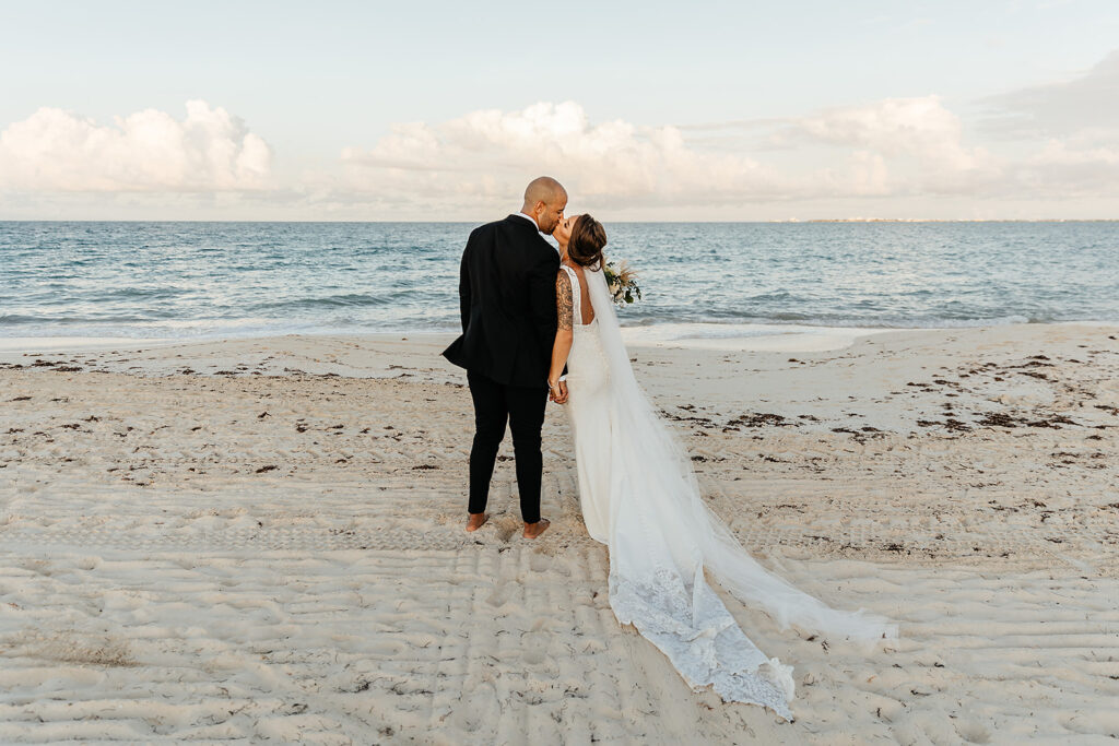 Bride and groom portraits from a fun cancun elopement by cancun wedding photographer kim kaye photography