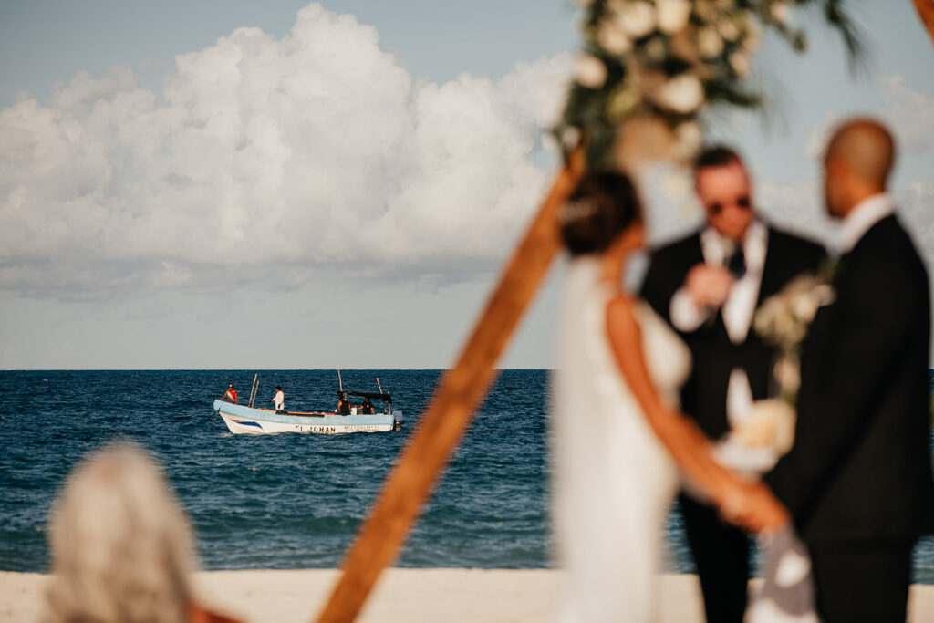 Beach wedding ceremony in Mexico