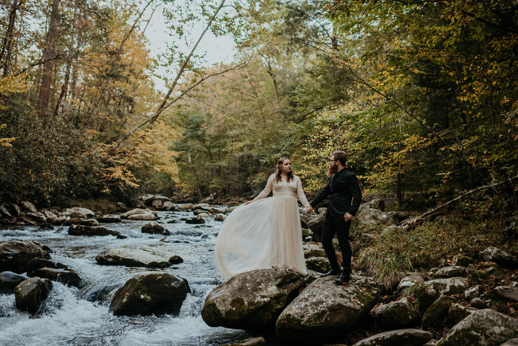 Bride and groom elopement portraits captured by Kin Kaye - Midwest-based Elopement Photographer