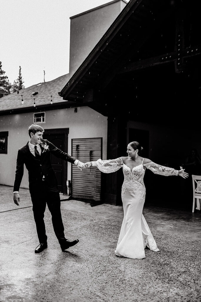 Couple dancing from an Estes Park elopement in Colorado