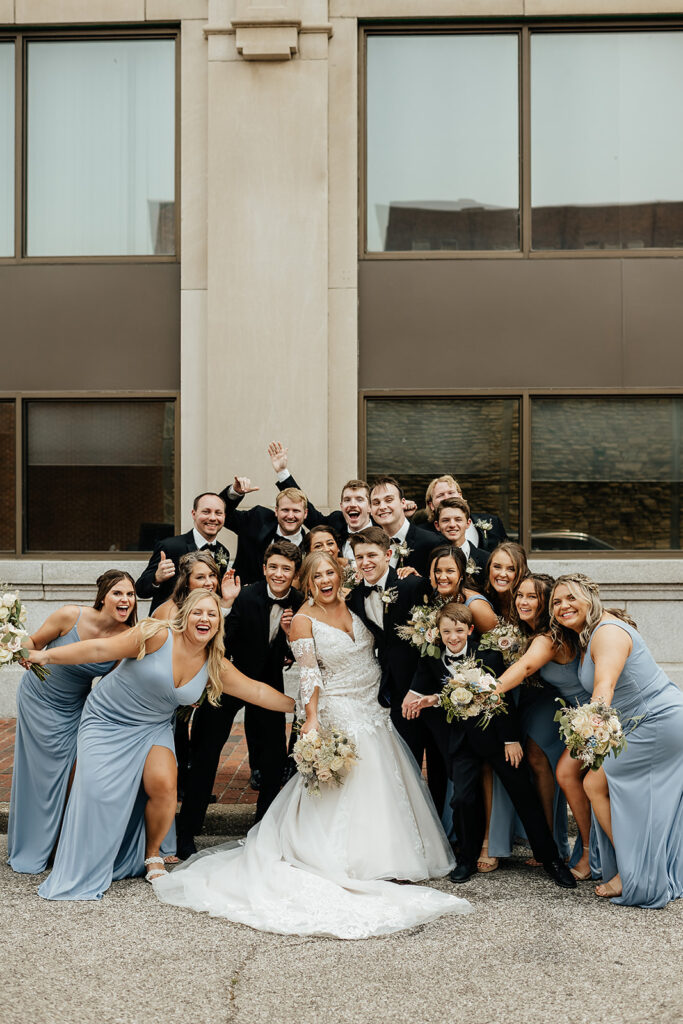 Indiana bridal party photos for a summer wedding