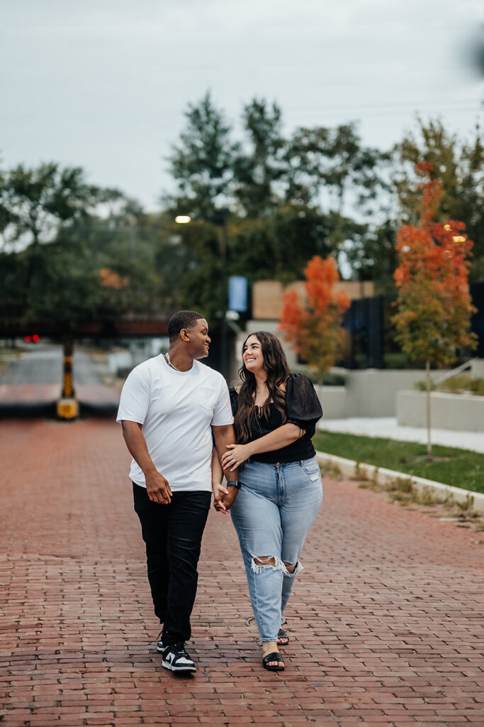 downtown engagement photos in Fort Wayne Indiana