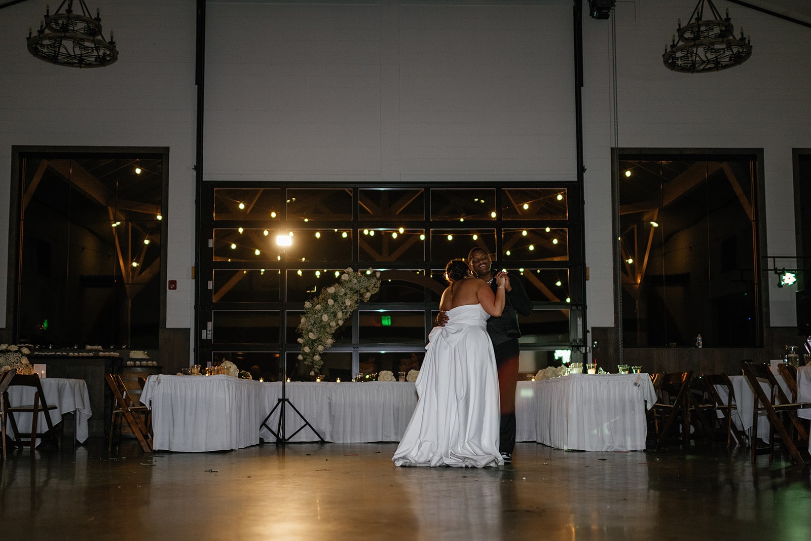 Bride and groom share a last dance at their Union 12 wedding in Indiana