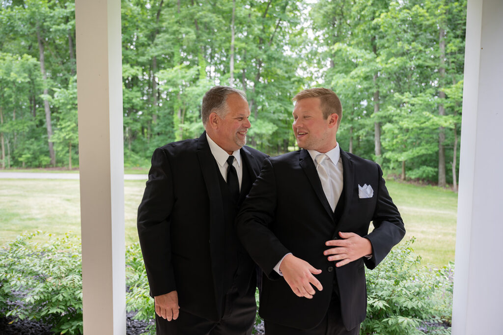 Groom getting ready for his wedding 