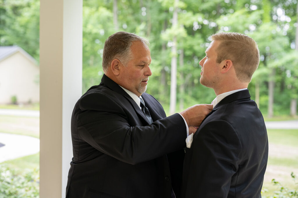 Groom getting ready for his wedding 