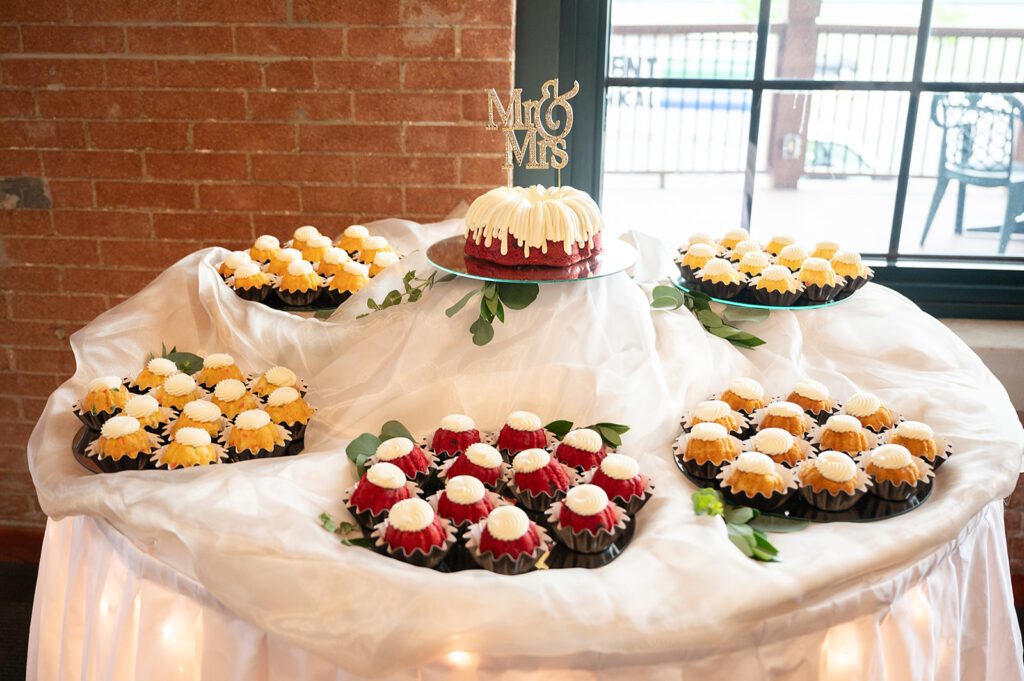 Wedding reception desert table