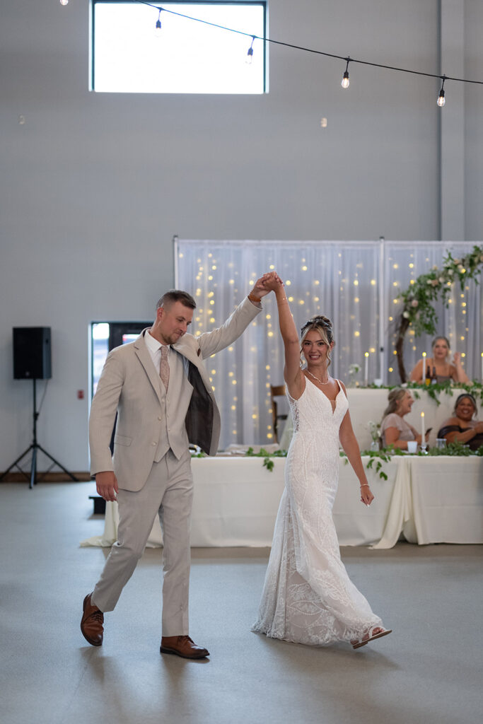 Bride and grooms Kruse Plaza wedding reception entrance