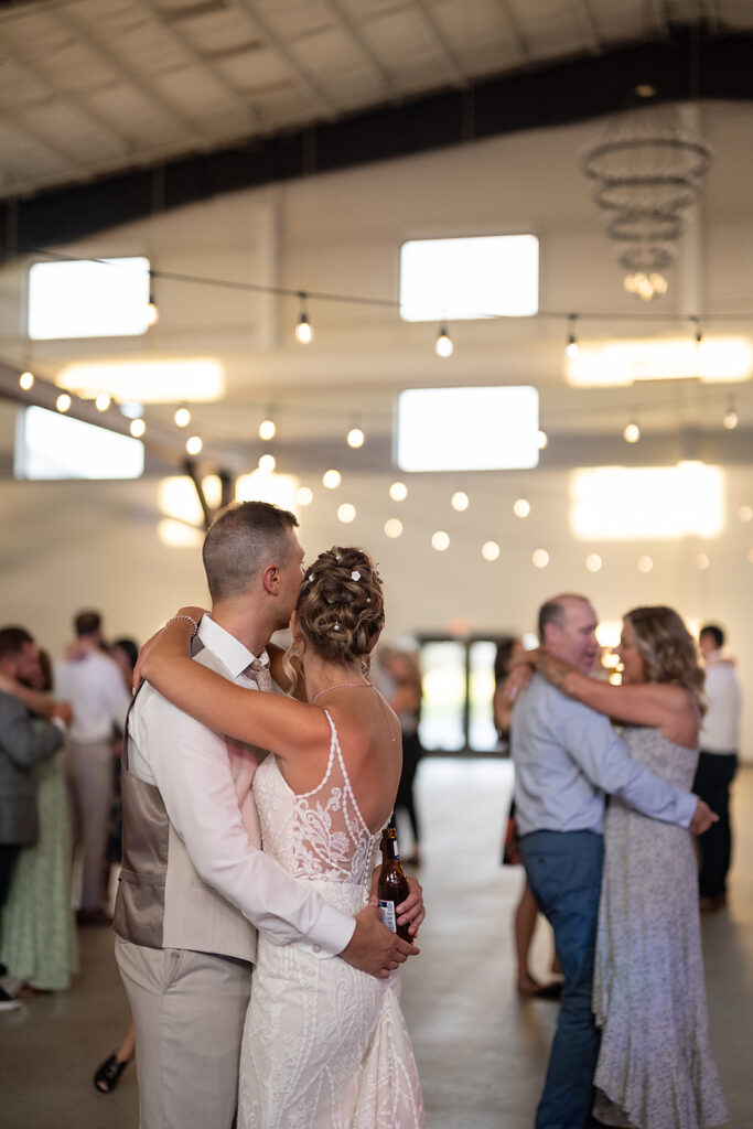 Bride and groom dancing during their Kruse Plaza wedding reception