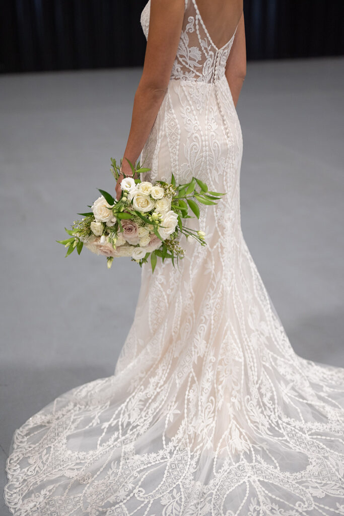 Bride holding her wedding bouquet