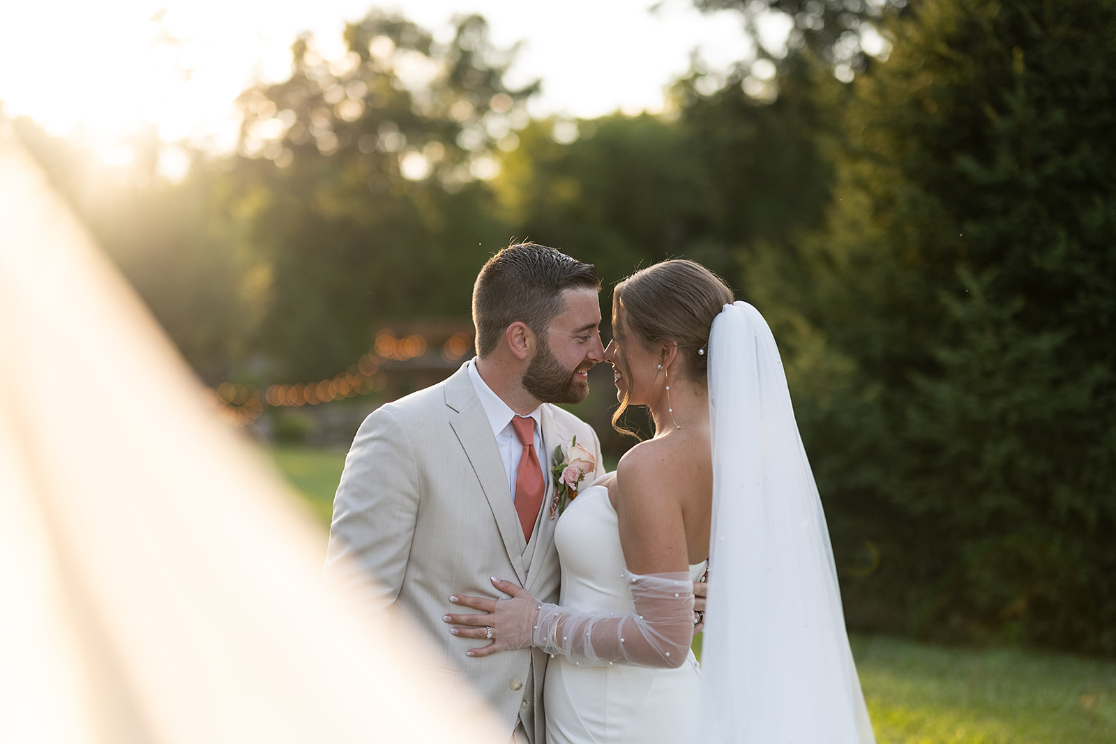 Outdoor bride and groom portraits at Stone Creek Lodge wedding venue