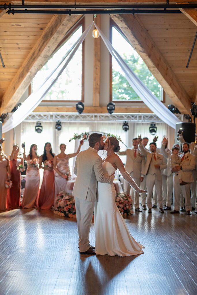 Bride and groom dancing during their reception