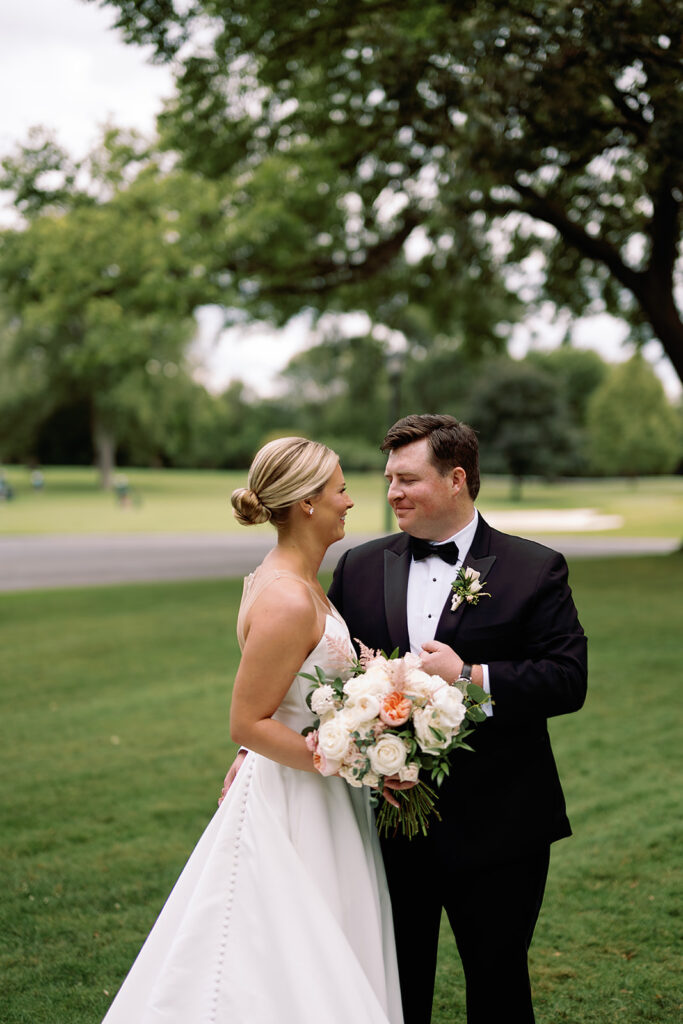 Bride and grooms first looks for their River Forest Country Club wedding in Chicago