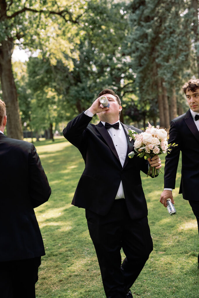 Groom and groomsmen portraits from a River Forest Country Club wedding in Chicago