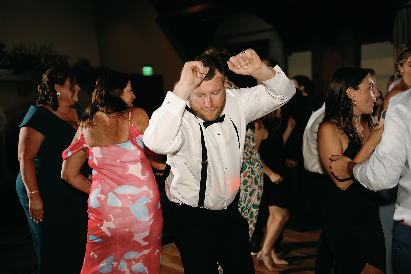 Wedding guest dancing