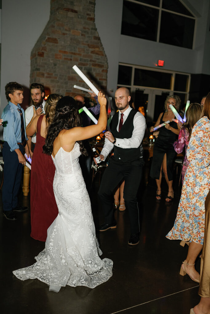 Bride and groom dancing during their reception