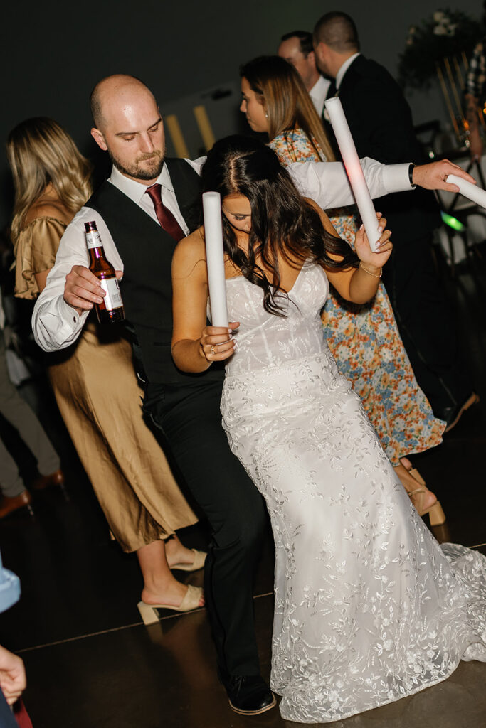 Bride and groom dancing during their reception