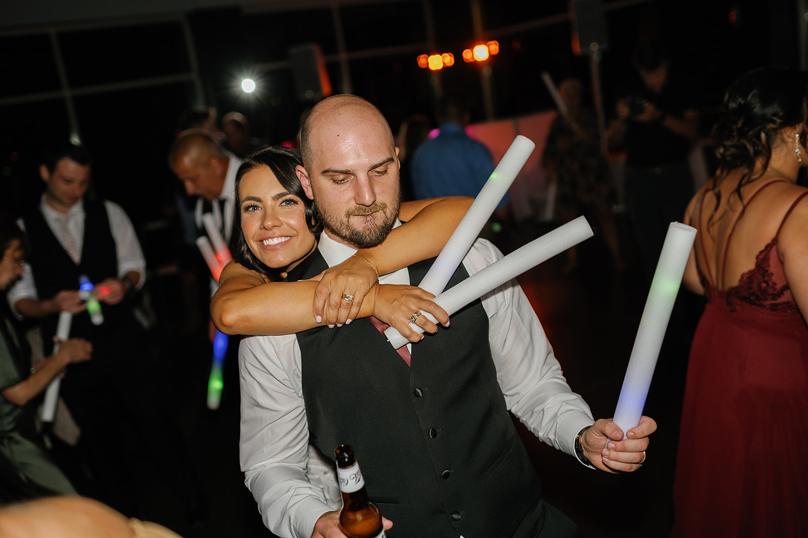 Bride and groom dancing during their reception