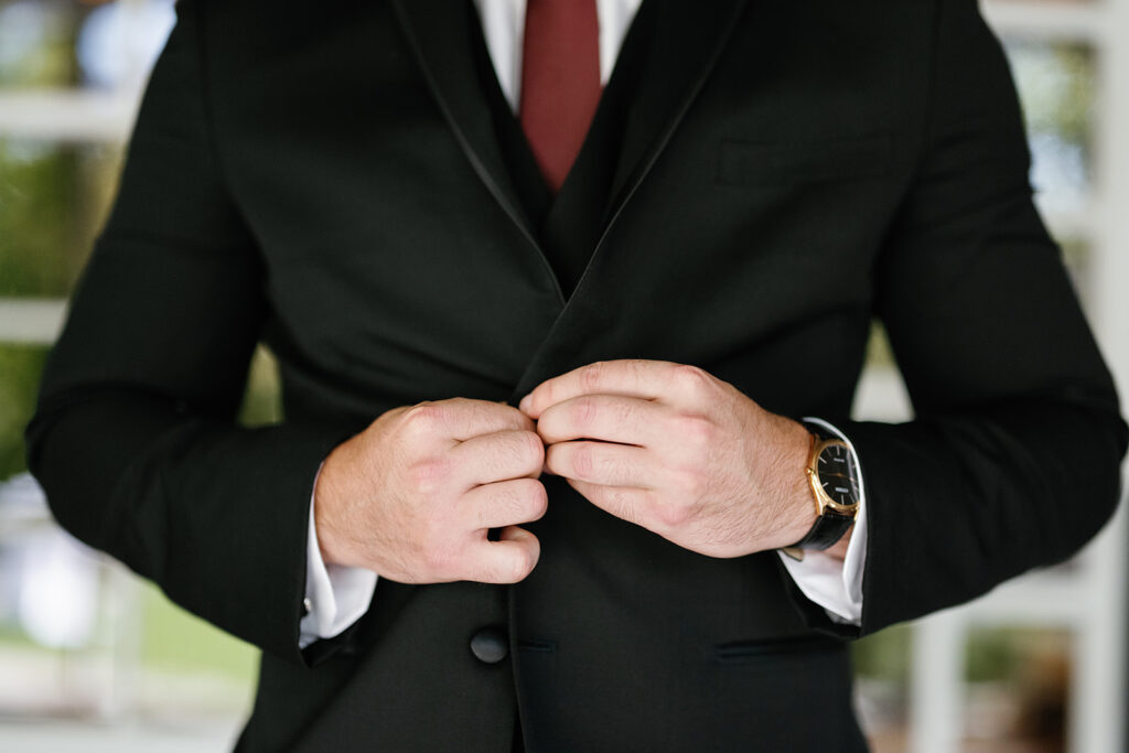 Groom getting ready