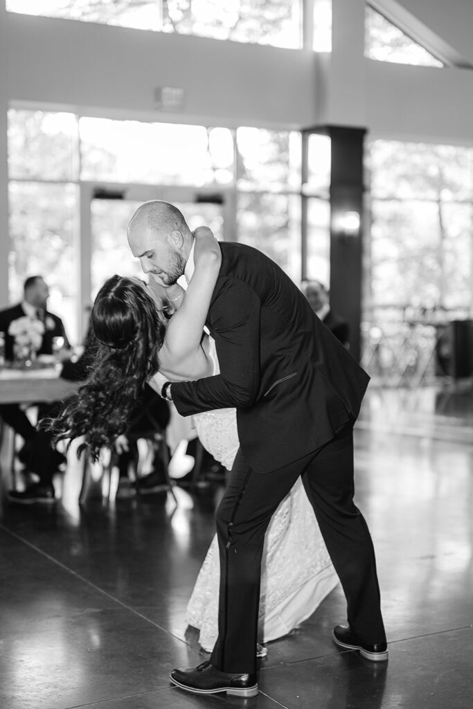 Bride and groom sharing their first dance