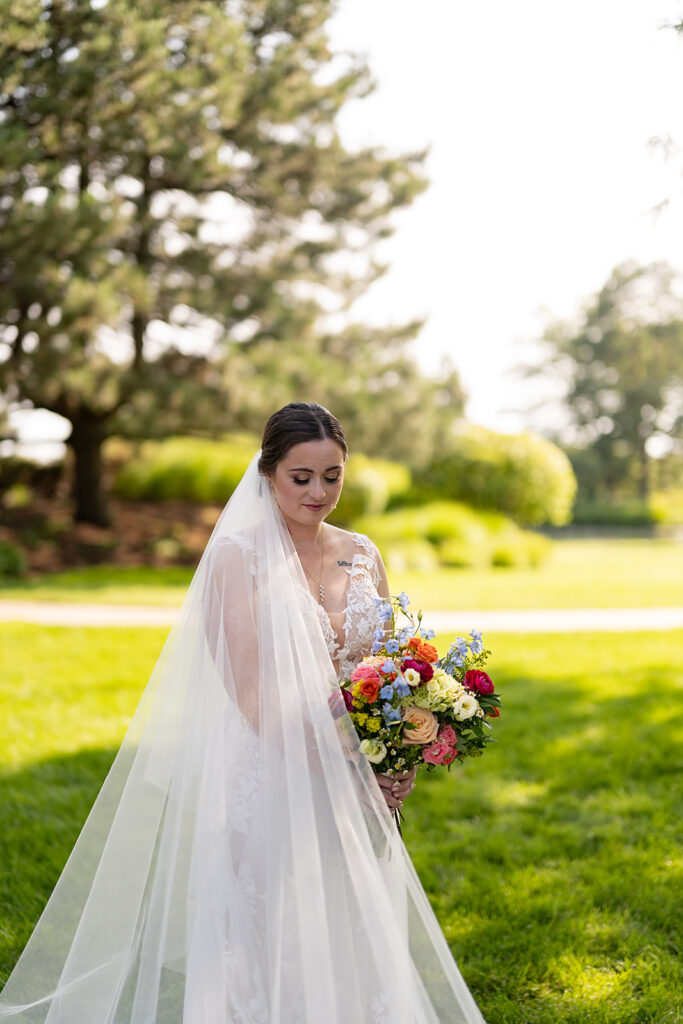 Outdoor bridal portraits from a Sky on Nine wedding in Chicago