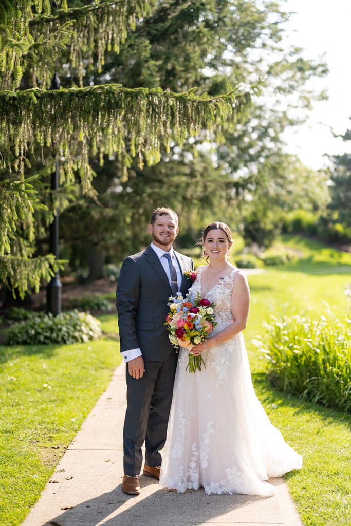 Bride and grooms outdoor Sky on Nine wedding portraits in Chicago, Illinois