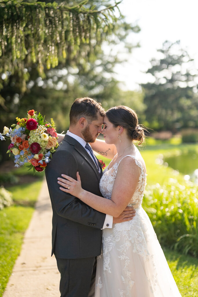 Bride and grooms outdoor Sky on Nine wedding portraits in Chicago, Illinois