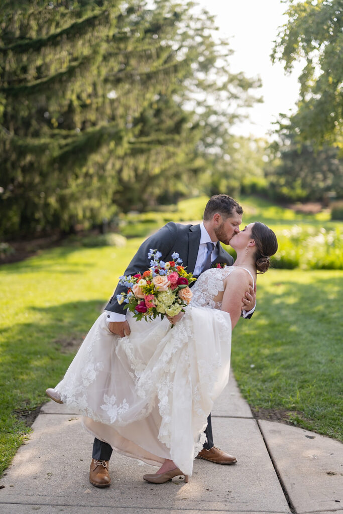 Bride and grooms outdoor Sky on Nine wedding portraits in Chicago, Illinois