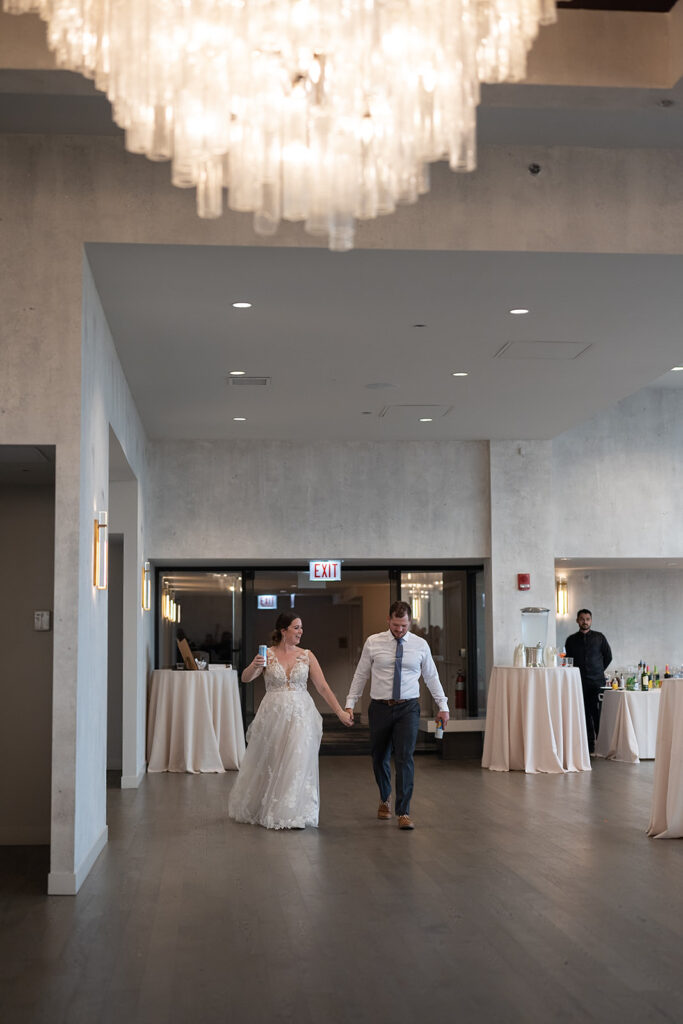 Bride and grooms grand entrance