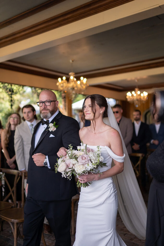 Bride walking down the aisle