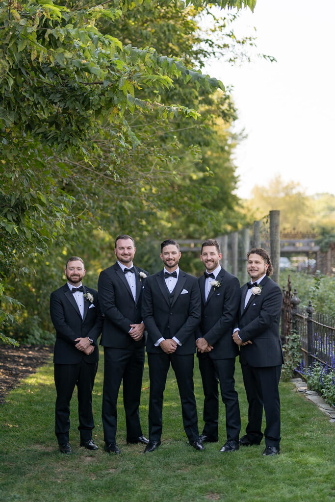 Groom and groomsmen portraits from an Artisan Acres Estate wedding