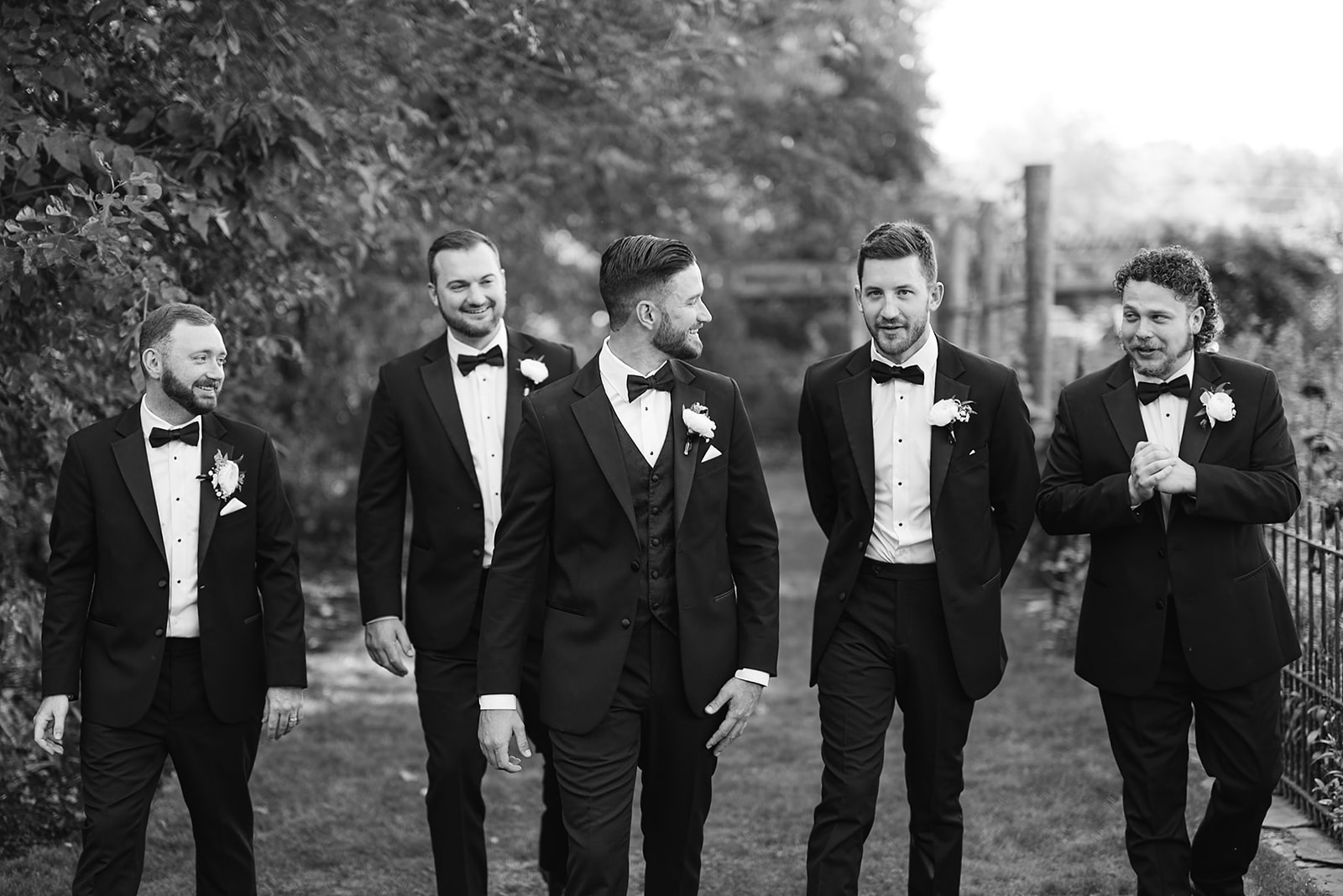 Groom and groomsmen portraits from an Artisan Acres Estate wedding