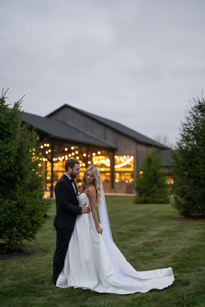 Bride and grooms outdoor Union 12 wedding portraits in Fort Wayne, Indiana