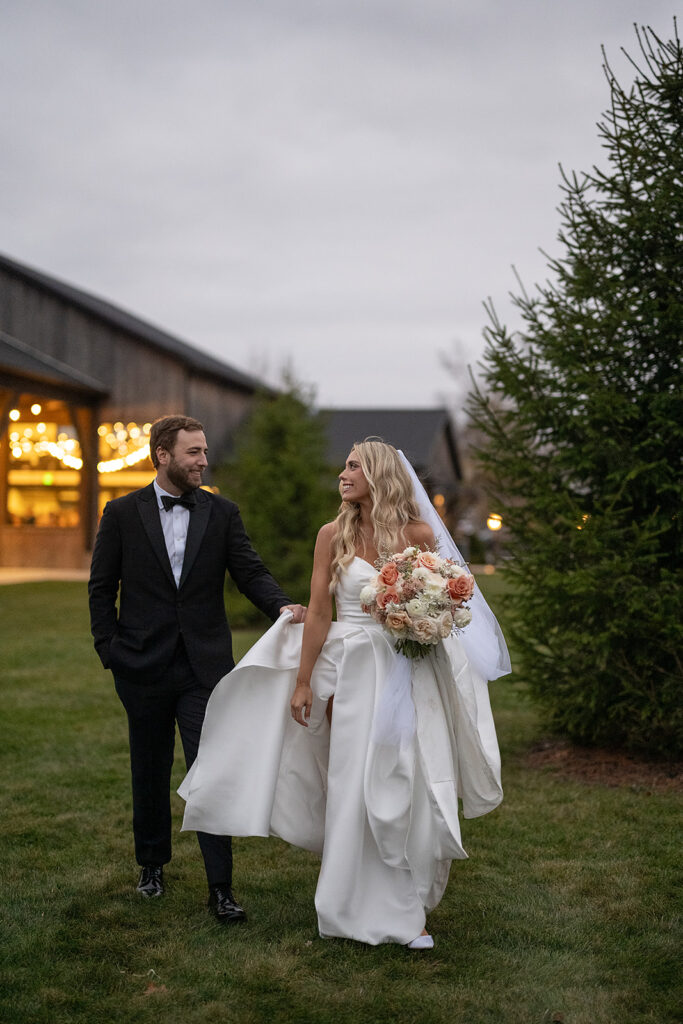 Bride and grooms outdoor Union 12 wedding portraits in Fort Wayne, Indiana