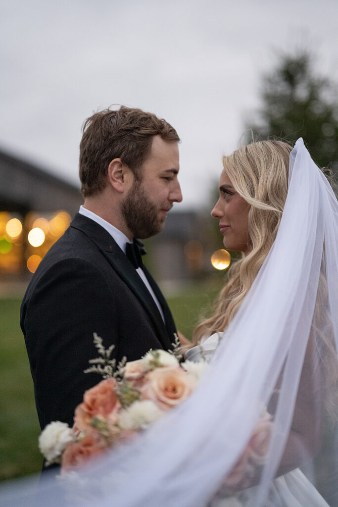 Bride and grooms outdoor Union 12 wedding portraits in Fort Wayne, Indiana