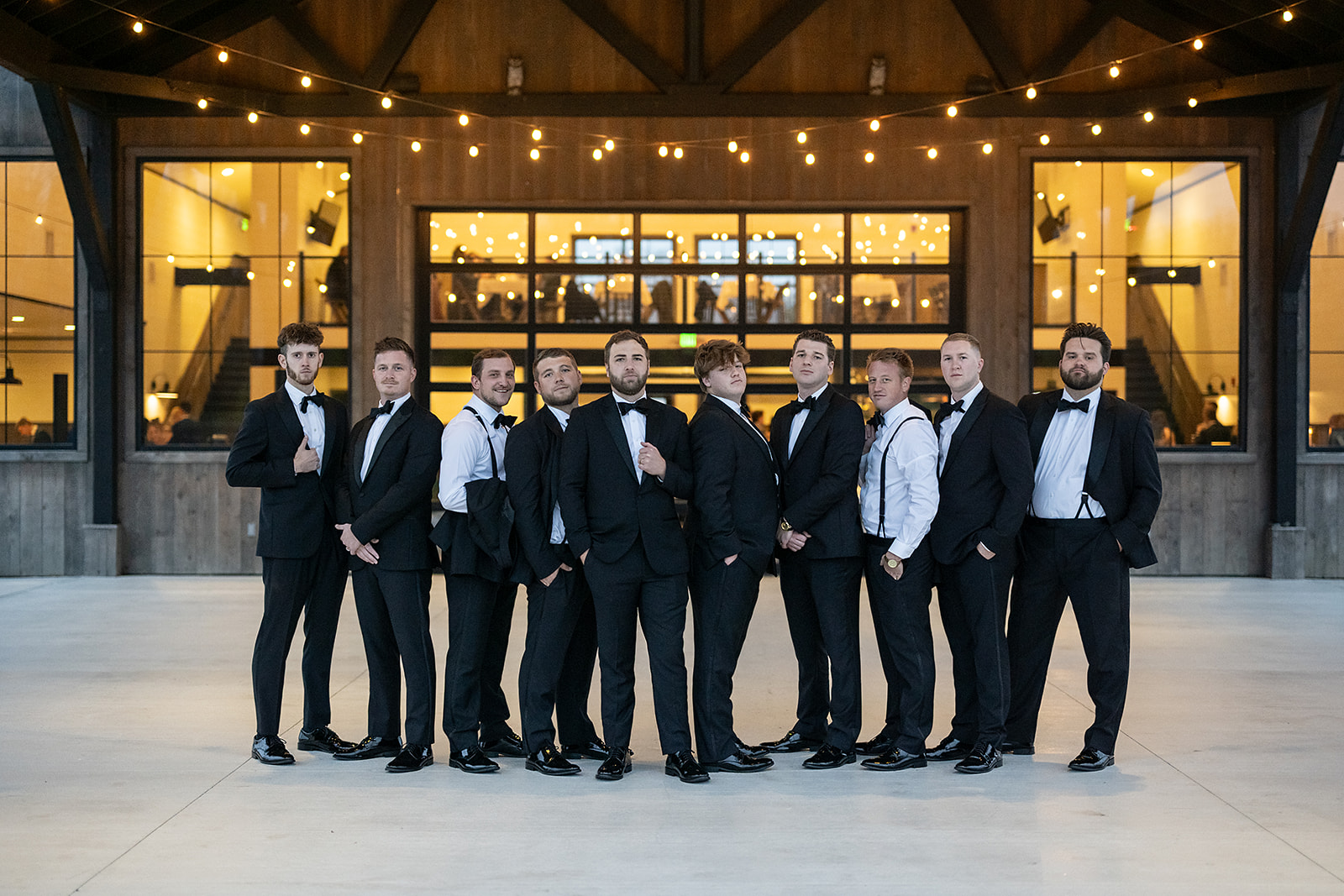 Outdoor groom and groomsmen portraits at Union 12 wedding venue