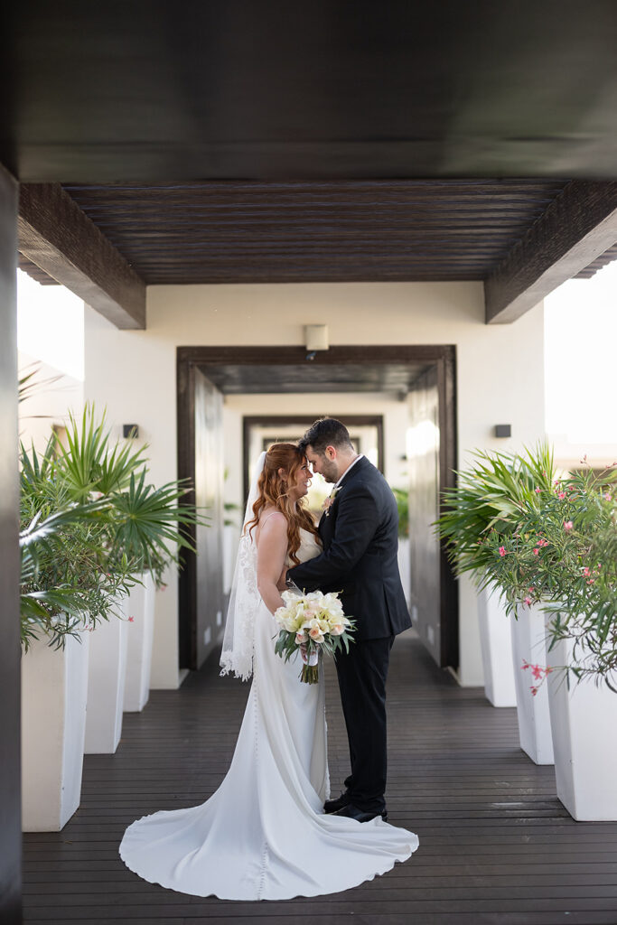 Bride and grooms destination Royalton Riviera Cancun wedding portraits