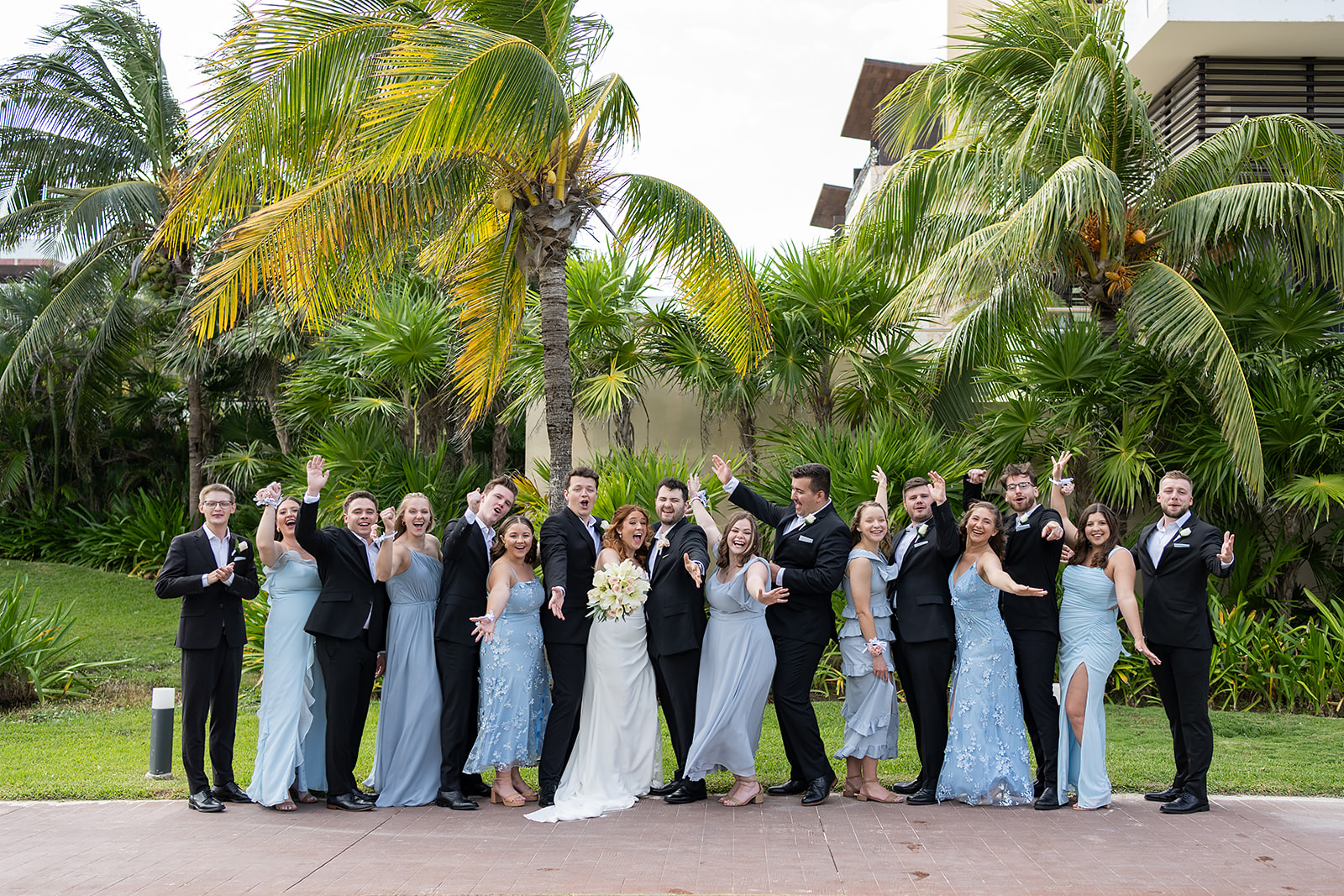Royalton Riviera Cancun wedding party photo
