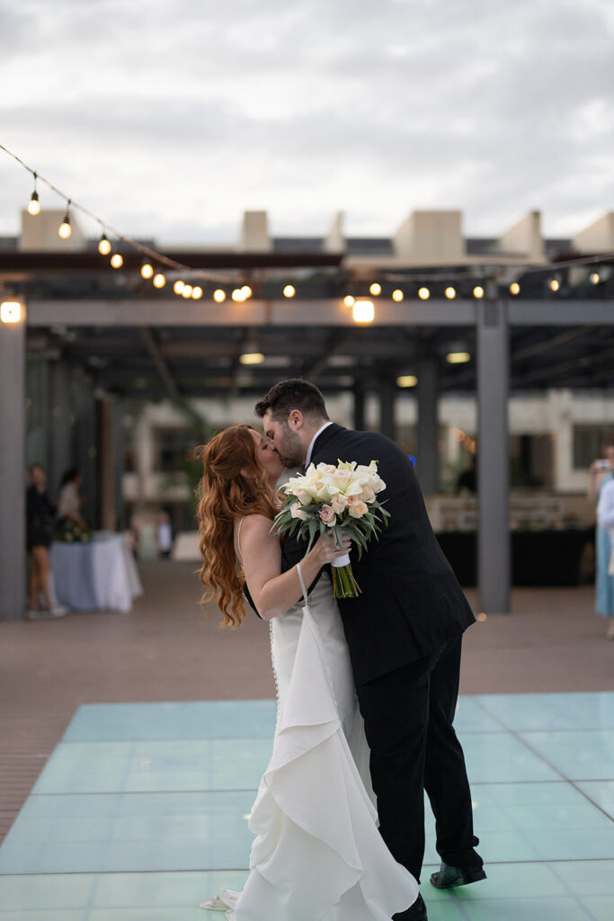 Bride and grooms first dance entrance during their Royalton Riviera Cancun wedding reception