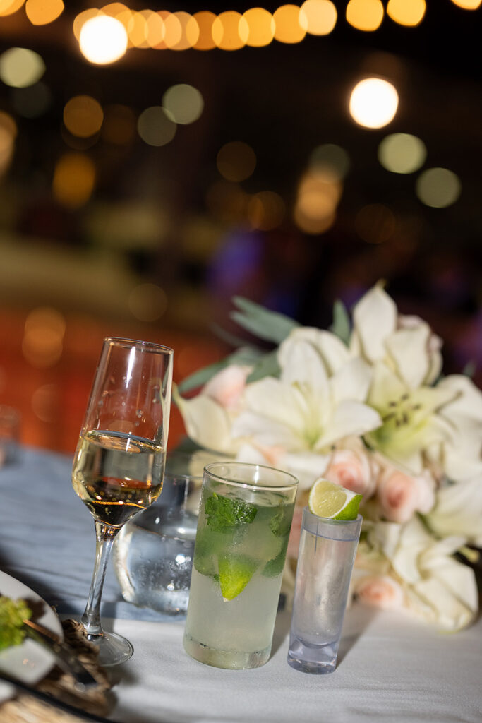 Flash wedding reception detail photo
