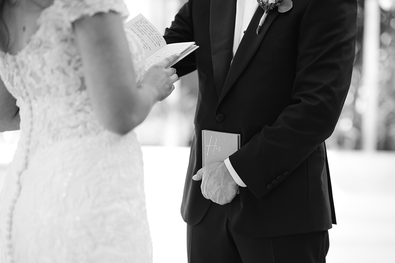 Bride and groom exchanging vows