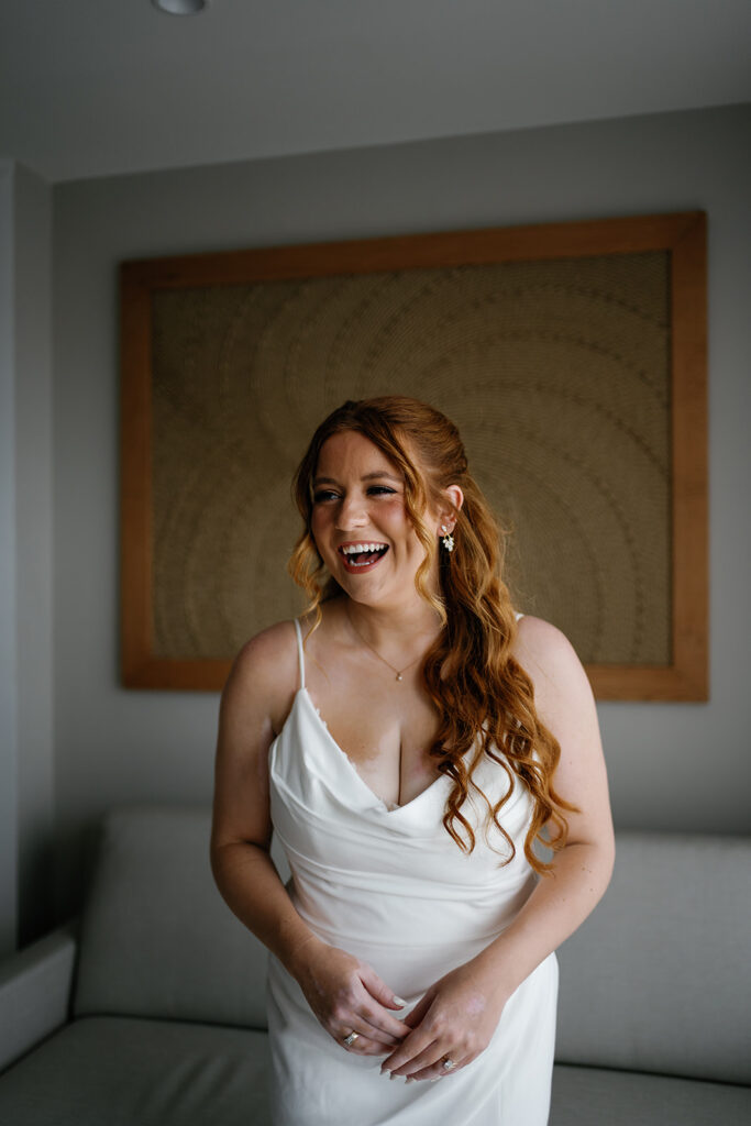 Indoor bridal portraits from a destination Royalton Riviera Cancun Wedding