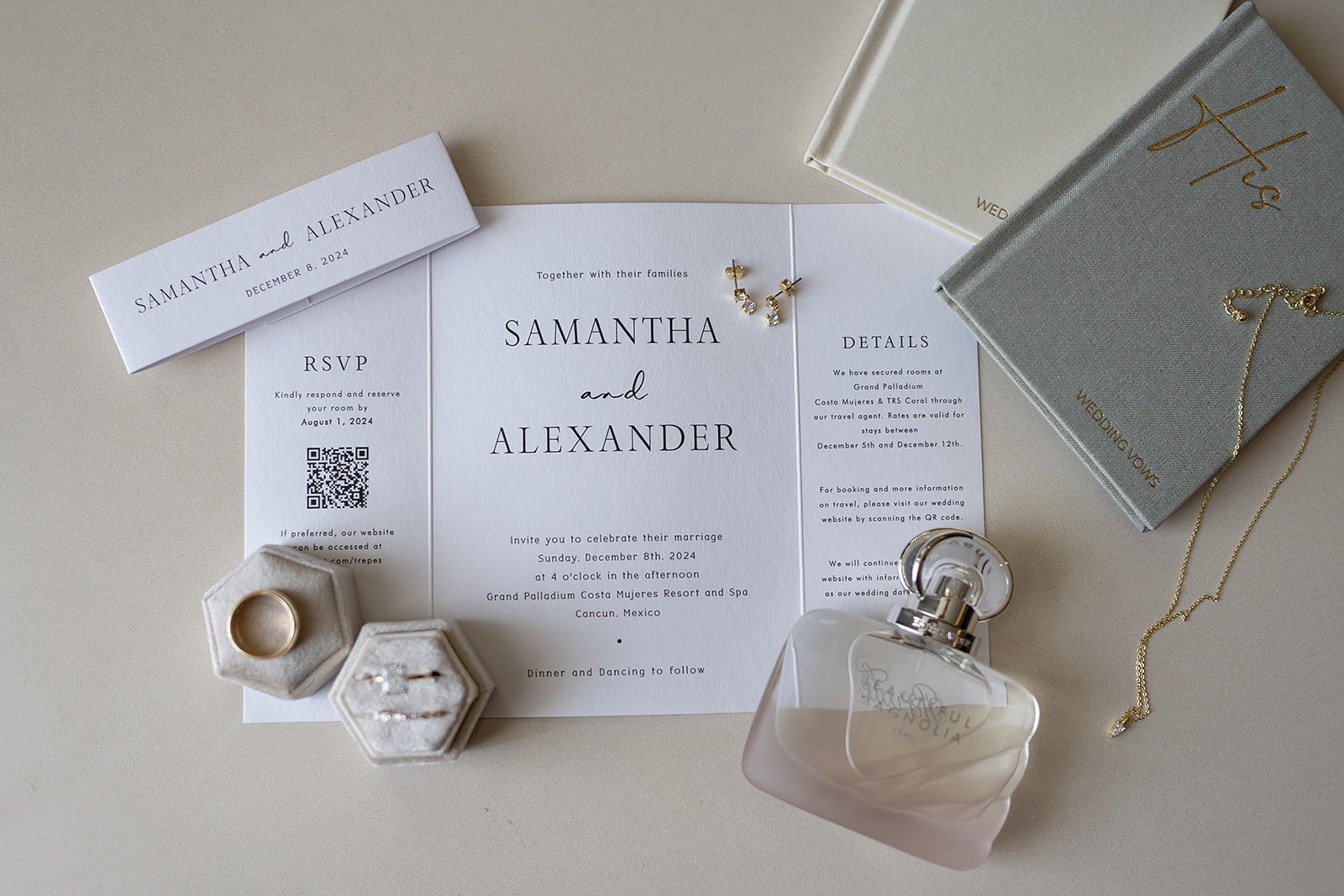 Wedding detail flatlay